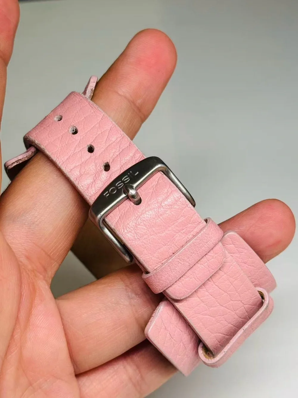 Fossil Women’s Watch Quartz Date Pink Leather Strap 31mm New Battery Runs